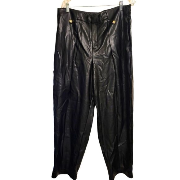 Eloquii Black Faux Leather Pants, Plus Size 14 NEW w/Tag - Picture 1 of 5